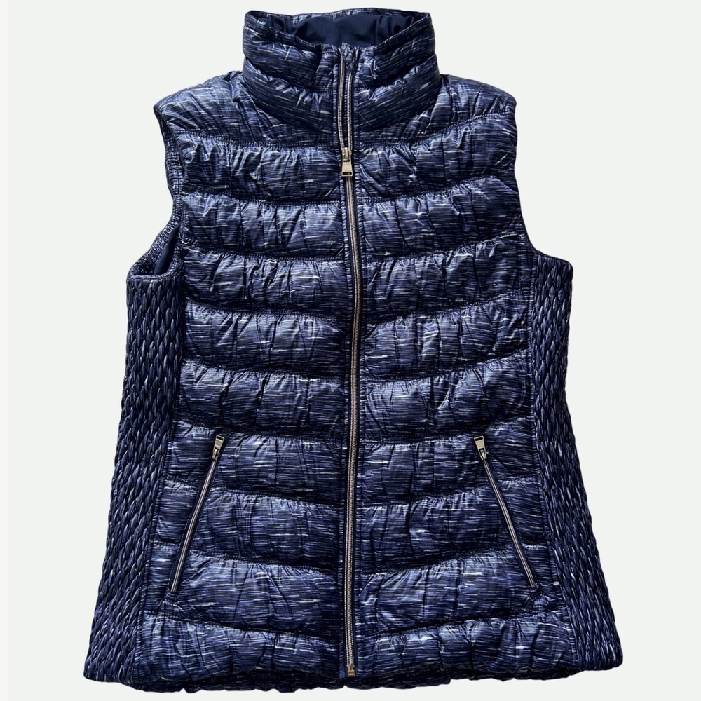 Calvin Klein‎ Performance Premium Down Puffer Vest Womens Large Blue Space Dye